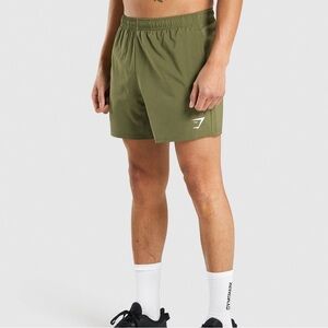 Gymshark ARRIVAL 5" SHORTS Olive Green